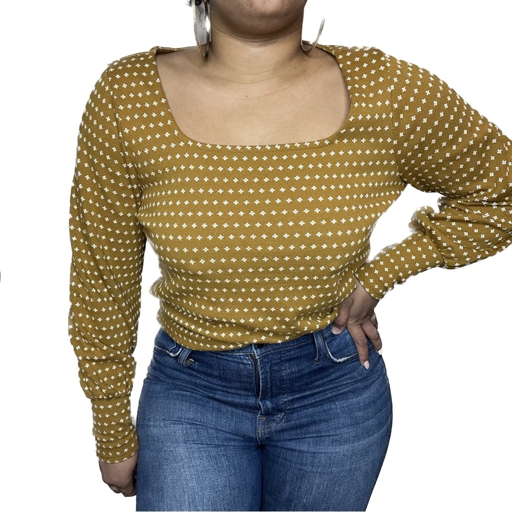 Yellow/Tan Madewell Blouse.